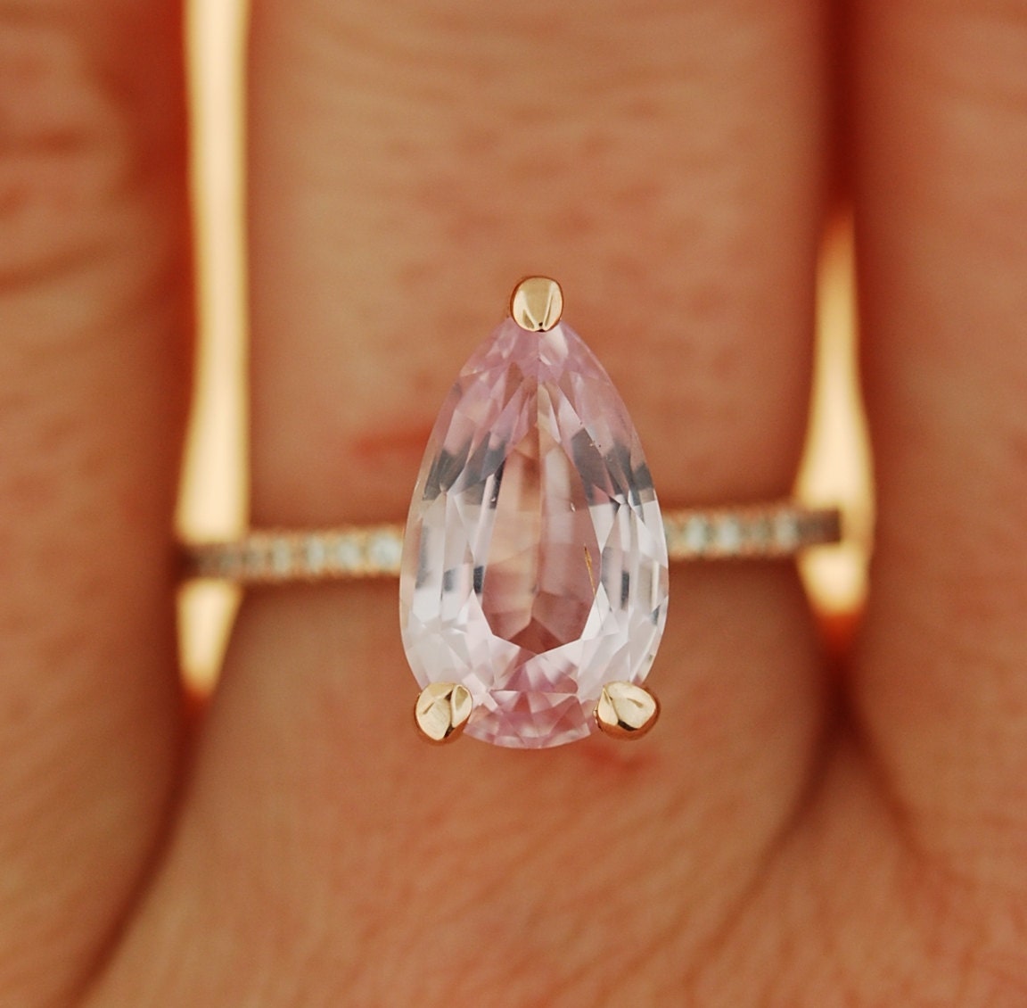 Engagement Ring Peach champagne Sapphire by EidelPrecious ...