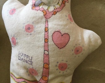 Stuffed doll handmade primitive child heart ONE DOLL girl child art