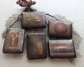 Ocean Creatures Assorted Etched Wallet / Cigarette Case