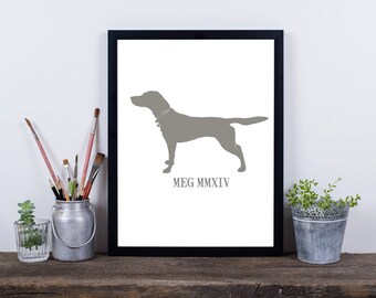 Beautiful Personalised and Custom Silhouette Dog Portrait from Your Photograph