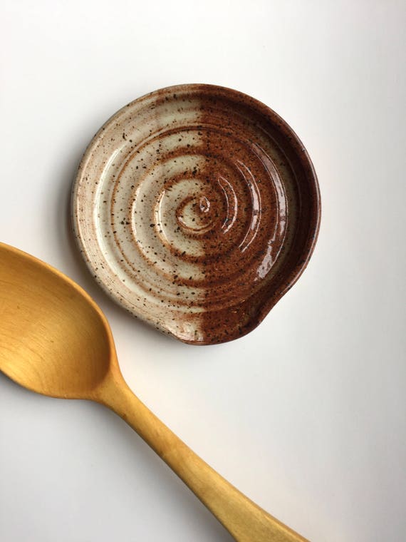 Spoon Rest Spoon Holder Ceramic spoon rest Honey and Brown