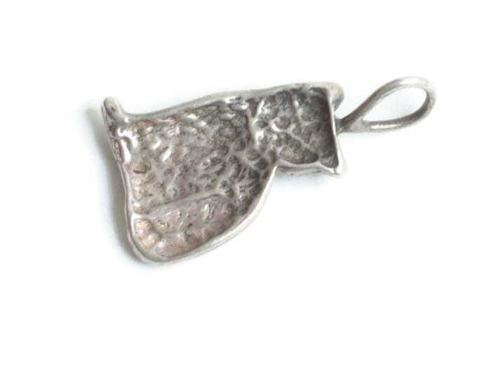 Sterling Silver Cat Charm or Pendant Sitting Detailed Charm for Bracelet Vintage