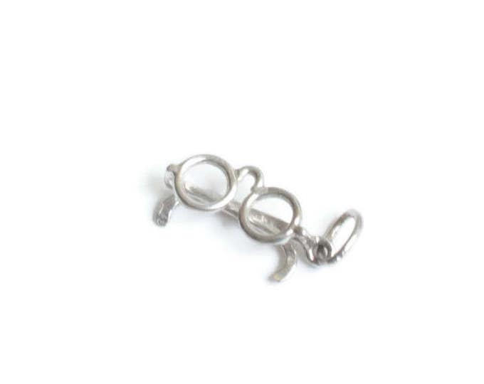 Sterling Eyeglasses Charm Sterling Silver Charm for Bracelet Tiny Size
