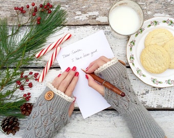 Fingerless Gloves, Knit Fingerless Gloves, Grey Fingerless Gloves, Half Finger Gloves, Winter Gloves, Mittens, Lace Gloves