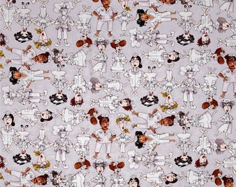 Loralie Designs Grey Tossed Nifty Nurses Fabric by the yard 691-799