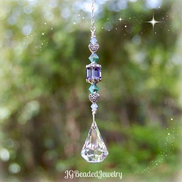 Crystal Suncatchers Rearview Crystals Stones by JGBeadedJewelry