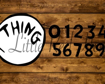 Blank Thing one with Numbers 1-9, SVG files, great for Halloween, Dr. Suess, Cat in the Hat, Shirts, Reading Day, Elementary or Kids, Twins