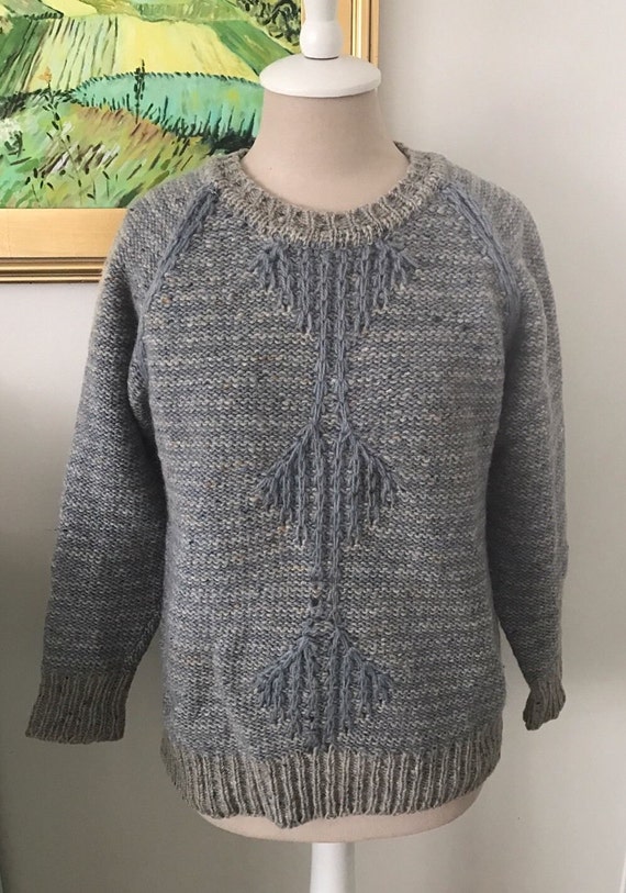 Items similar to Vintage JOHN MOLLOY Irish Handknit Sweater Blue And ...