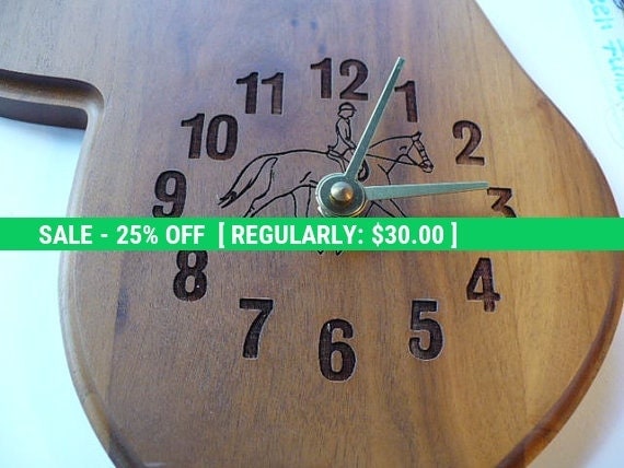 Equestrian Gift For Her, Horse Lover, Equestrian Gift, Gift For Her, Wood Clock, Vintage Clock, Saddle