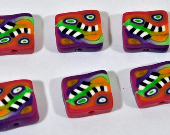 Polymer Clay Beads - Set of Six