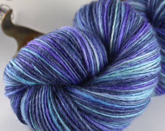 Handspun Yarn Gently Thick and Thin Fine Sport Single Blue Faced Leicester Sweet Georgia 'Oyster Bay'