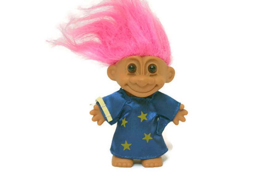 Vintage Wizard Troll Doll / Collectible 1980's Troll