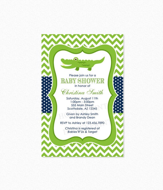 Alligator Baby Shower Invitations 3