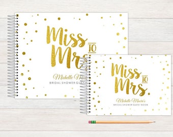 Bridal Shower Guest Book, Bridal Shower Guestbook, Bridal, Custom GuestBook, Personalized GuestBook, Bridal Shower Registry Book, golden