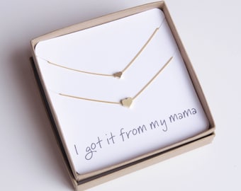Mom and Me Necklace | Dainty Heart Necklace | Tiny Heart Necklace | Mom Necklace Gold | Tiny Mom Necklace | Dainty Mom Necklace