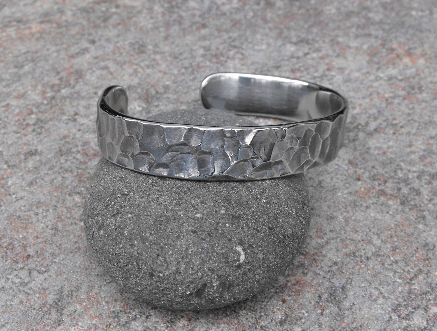 Hammered Cuff Bracelet Stainless Steel Cuff Gothic