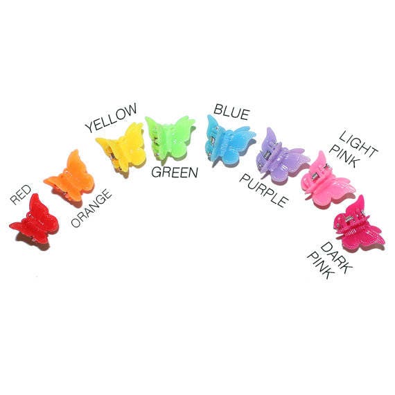 90's Butterfly Hair Clips Kawaii Rainbow butterfly hair