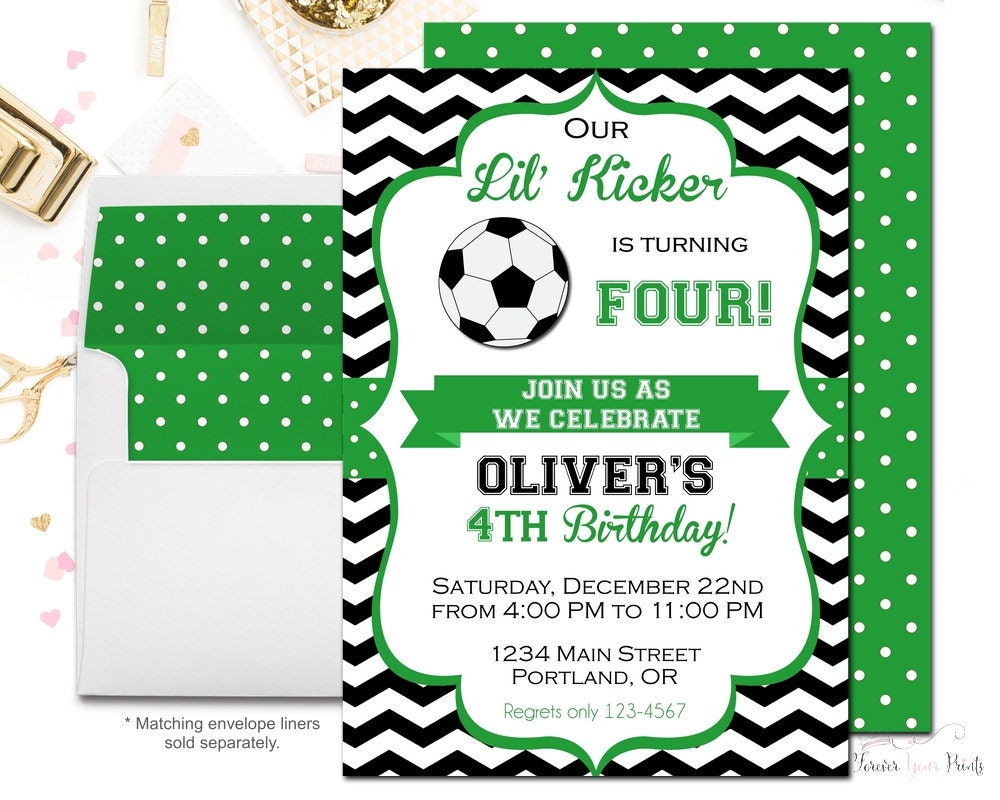 Boys Soccer Party Invitations Soccer Birthday Invitations