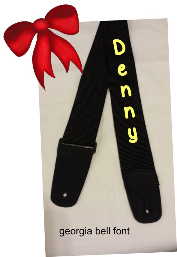 GUITAR STRAP Custom Embroidered Nylon Strap with PERSONALIZED