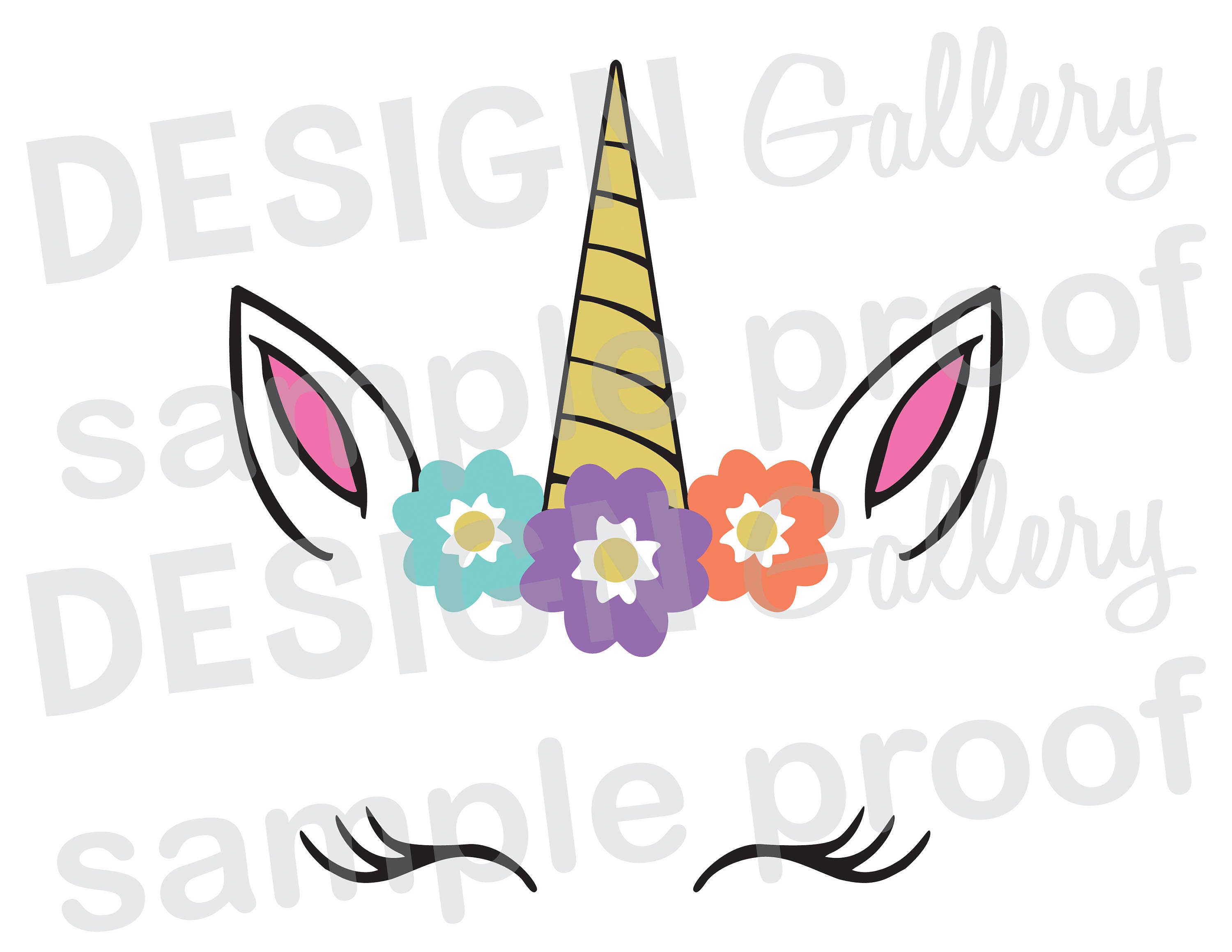 unicorn face jpg png svg dxf cut file printable