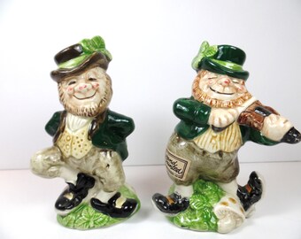 Vintage Fitz and Floyd Leprechaun Salt & Pepper Shaker Set - Leprechaun Shakers - Fitz and Floyd - Leprechaun - Vintage Leprechaun Shakers