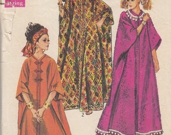 1960s Hand Applied Cord & Mirror Detailed Orange Cotton Caftan Dress