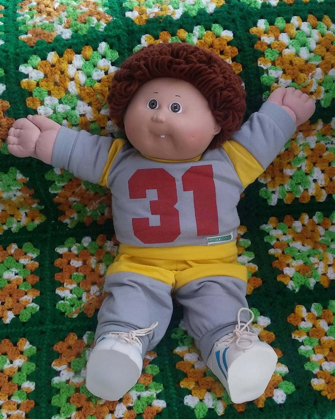 Vintage Cabbage Patch Kids Doll Brown Hair With Clothes