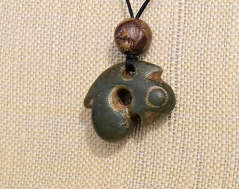 Ancient Jade Coiled Dragon Pendant Necklace with Ancient and Antique Jade Beads by NeoWare