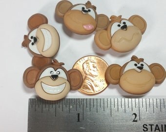 5 Monkey See, Monkey Do Novelty Buttons - Priced to Sell