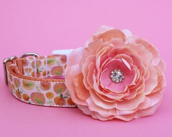 Dog Collar Flower Add-on Peach Dog Collar Flower