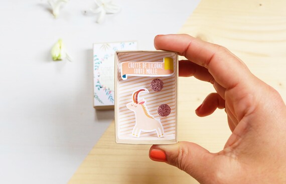 Crotte de licorne toute molle small message box / Miniature Art / Diorama / 3d Art / Decorative Matchbox / Miniature paper diorama / Love