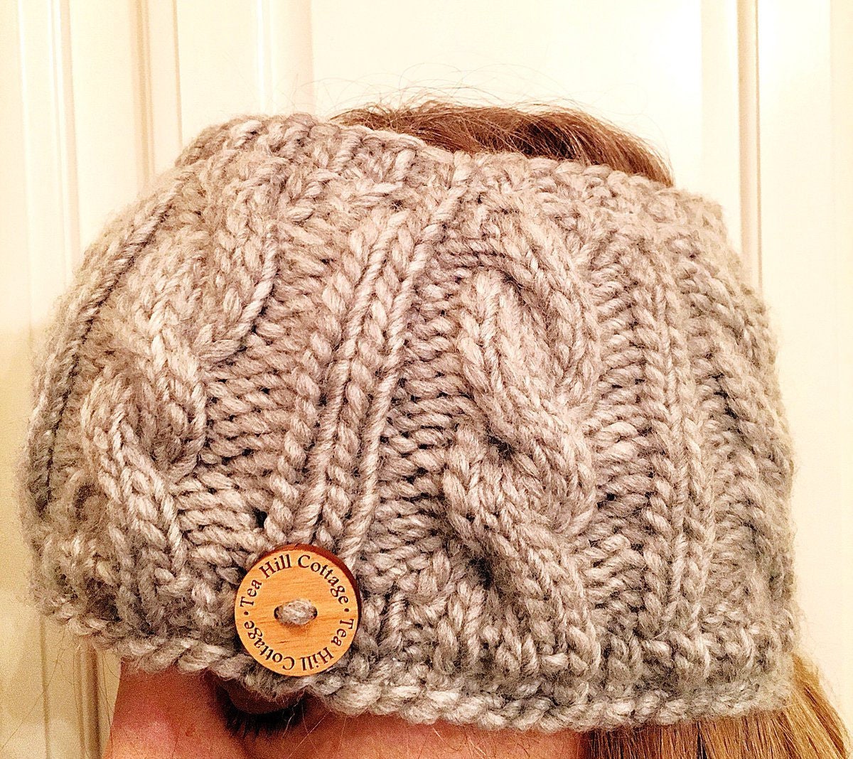 Knitting Pattern, Cable Knit Ear Warmer Pattern, Fleece lined ear