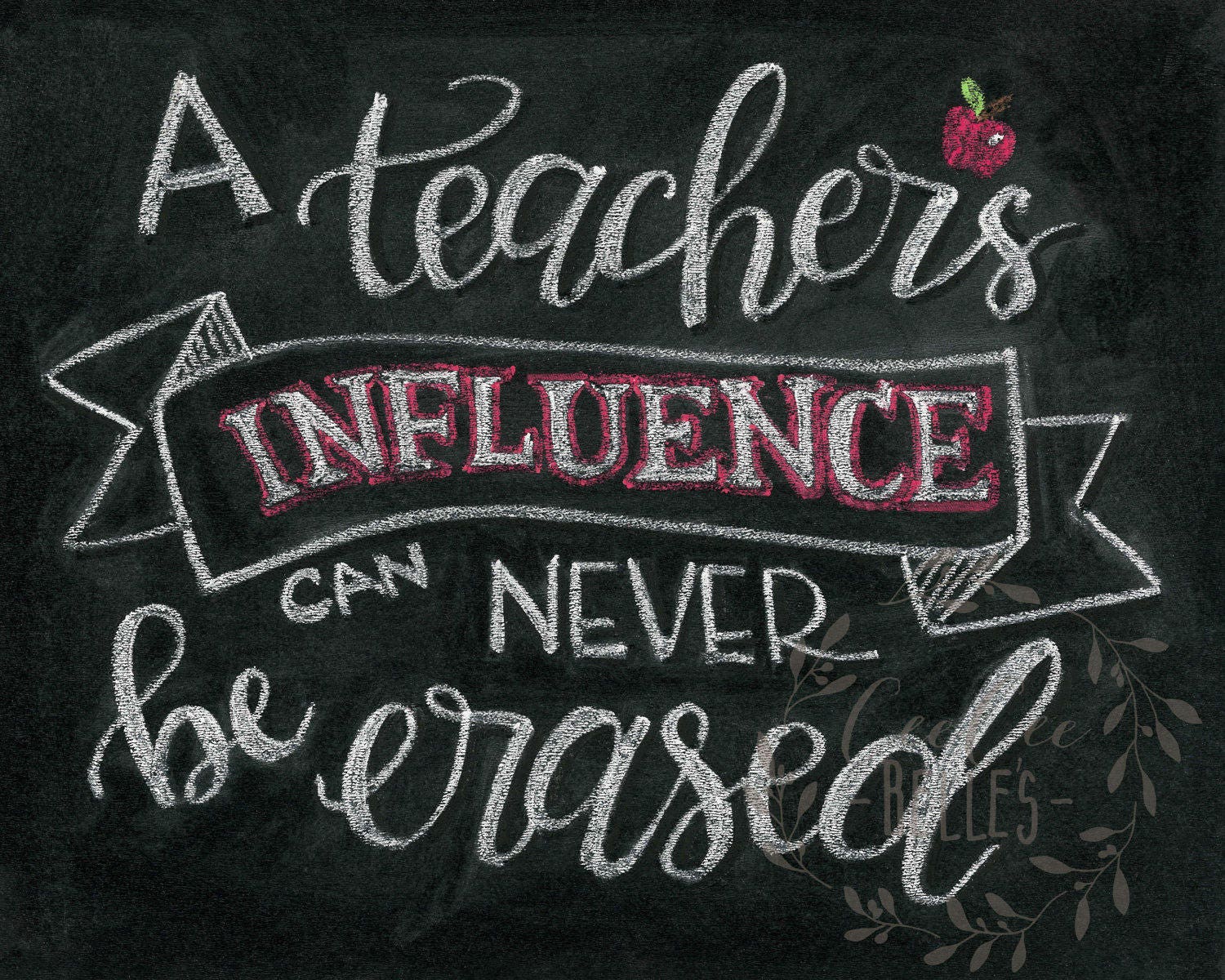 A Teacher's Influence Can Never Be Erased - A Print of an Original ...