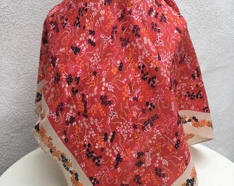 Vintage small square scarf floral fall tones by Robinson Golluber 21"x21"