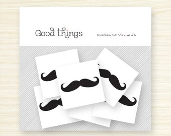 Temporary Tattoo - Finger Mustache / Fingerstache set