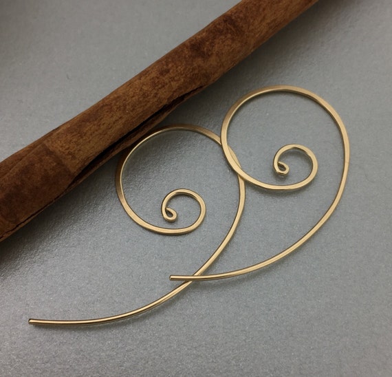 Gold filled spiral hoop earring 14k goldfilled hoop earrings