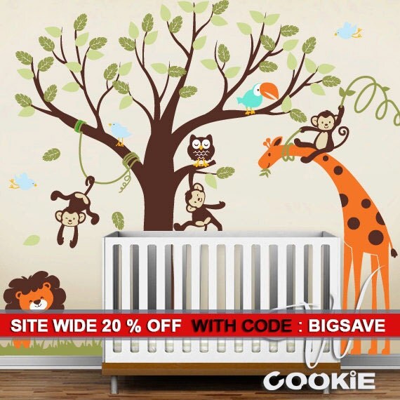 Wall Decal Safari Wall Decor Nursery Room Decor by wcookie on Etsy