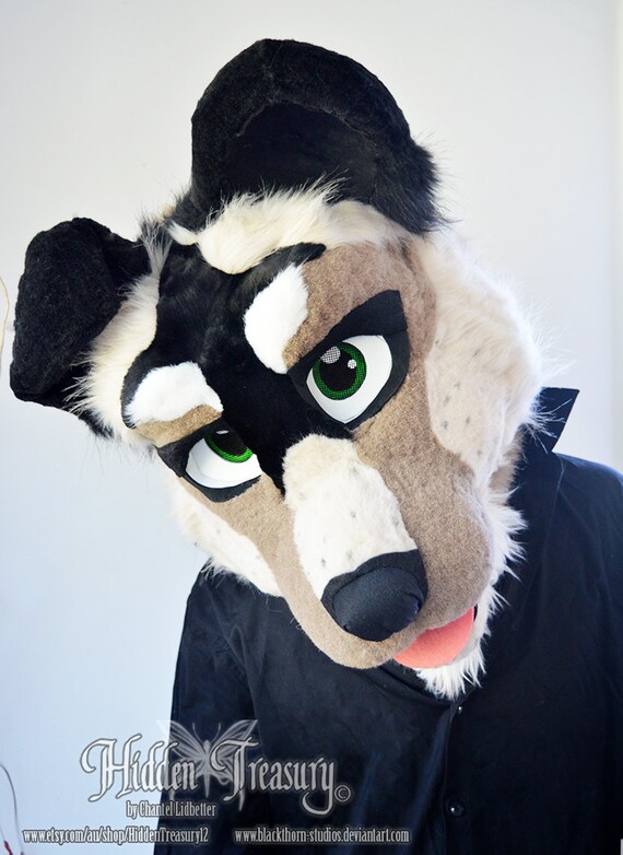 Canine Fursuit Head Toony shepard husky mix Furry Fursona Mask