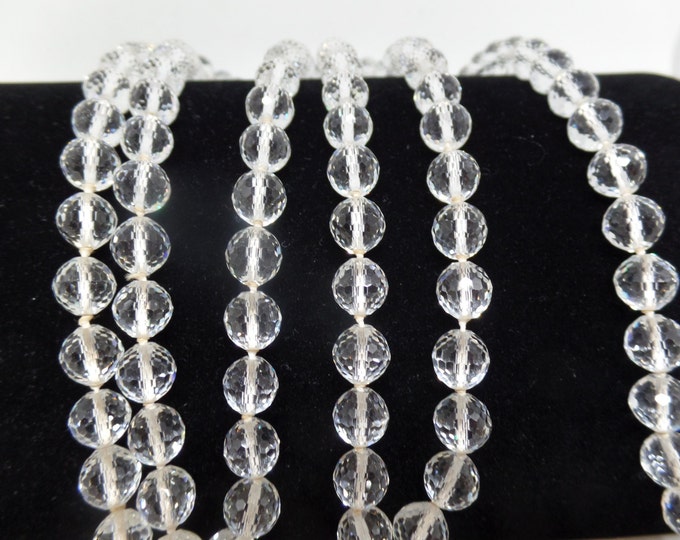 Gorgeous Vintage ART DECO Faceted Crystal Beaded Long Flapper Necklace