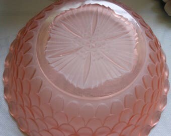 Pink Glass Bowl, vintage, large REDUCED