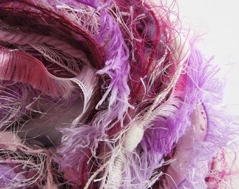 Pink Novelty Yarn Bundle - Art Yarn Bundle - Art and Craft Yarn - Berries 2 - BUY 2 GET 1 FREE