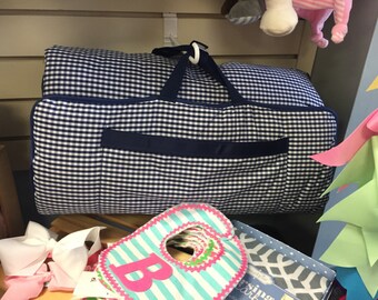 Mudpie Monogrammed Nap Mat - Gingham Nap Mat - Boys Nap Mat