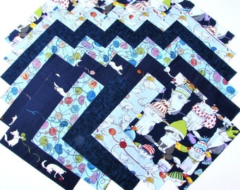KITTENS from Clothworks - (30) 6.5" rotary-cut fabric squares