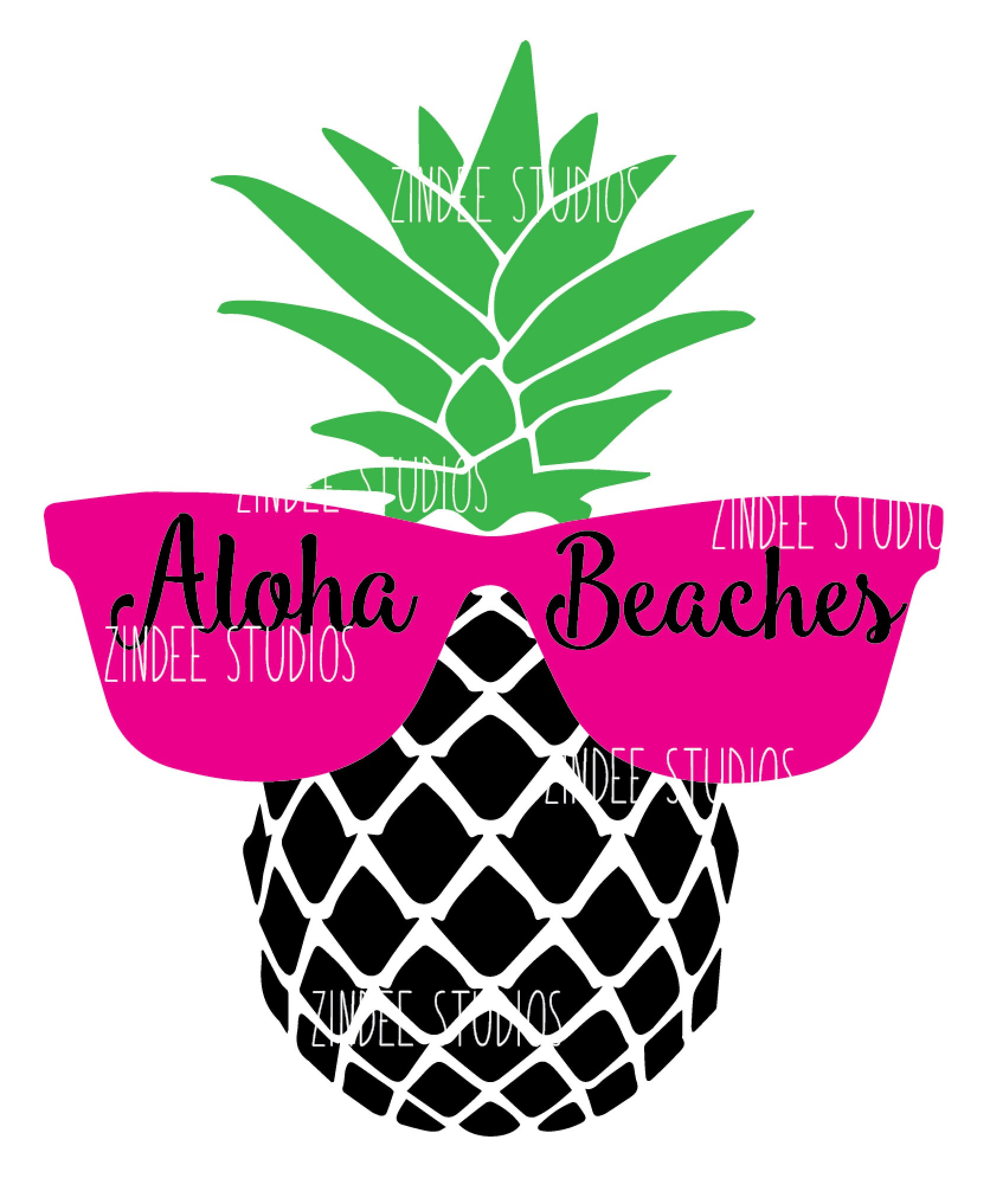 Download Pineapple Aloha Beaches suglasses beach cut file, vinyl ...