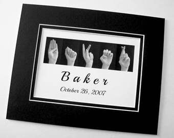 ASL Alphabet FAMILY Name Sign Language Personalized Print plus