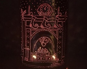 Copper home decor, Christmas lights, stockings, copper, lighting, night before Christmas, lamp, the stockings were hung, Santa, Xmas, Noel