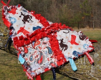 Cowboy Tag Blanket / Western Baby / Cowboy Blanket