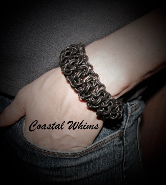 Items similar to Unisex Chainmail Cuff, Handmade Bracelet, Byzantine