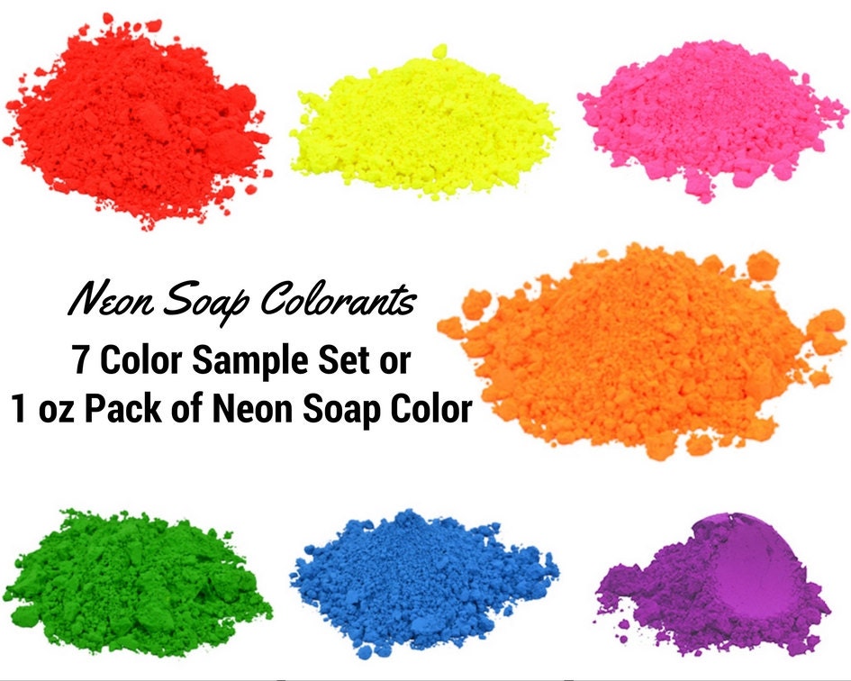 7 Neon Blue Soap Colorant Sample Pack Neon Mica Powder Oxide