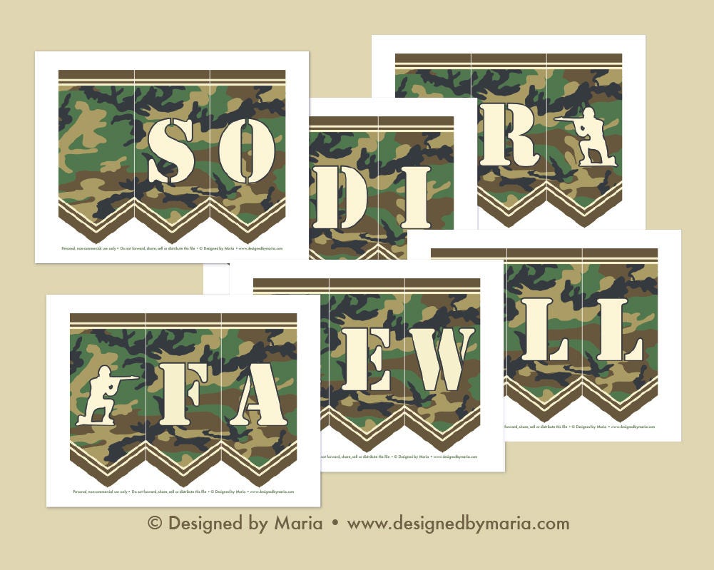 Army Going Away Banner Printable Farewell Soldier Party